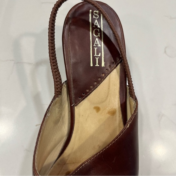 Brown Leather Slingback Heels - Picture 8 of 10